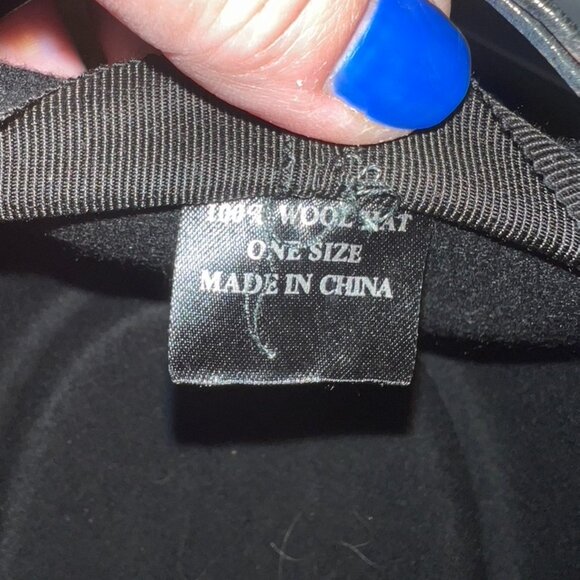 Womens Flat Top Wool Fedora Hat - Picture 4 of 4